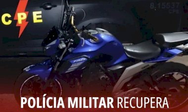 POLÍCIA MILITAR RECUPERA MOTOCICLETA DE ORIGEM ILÍCITA E PRENDE SUSPEITO POR RECEPTAÇÃO