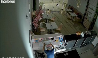 Ladrão invade confeitaria, arromba porta e revira caixa atrás de dinheiro em Minaçu 