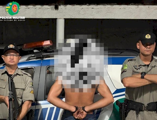 POLÍCIA MILITAR REALIZA A PRISÃO DE UM INDIVÍDUO POR VIOLÊNCIA DOMÉSTICA E POSSE IRREGULAR DE ARMA DE FOGO, EM MINAÇU