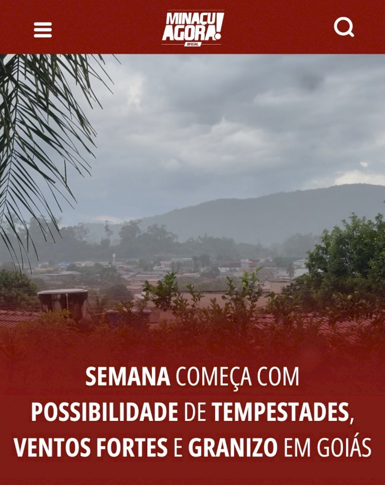 Goiás tem previsão de chuvas intensas e risco de tempestades nesta semana