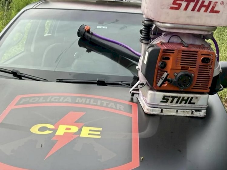 Polícia recupera bomba de pulverização furtada na zona rural de Minaçu