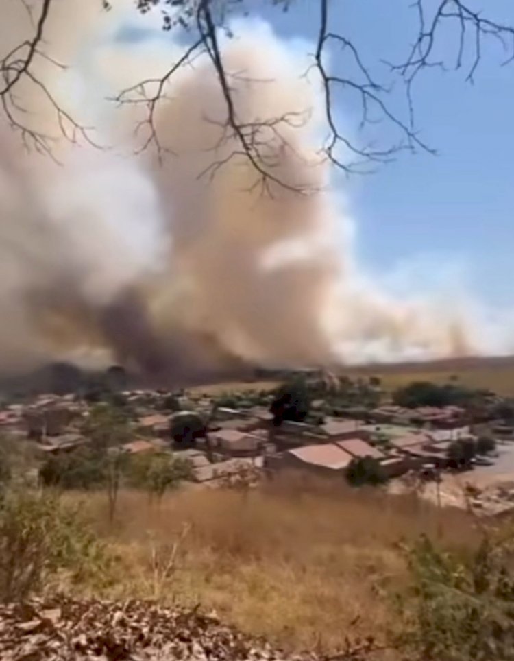 Fogo e fumaça atingem Campinaçu e deixam moradores apreensivos,
