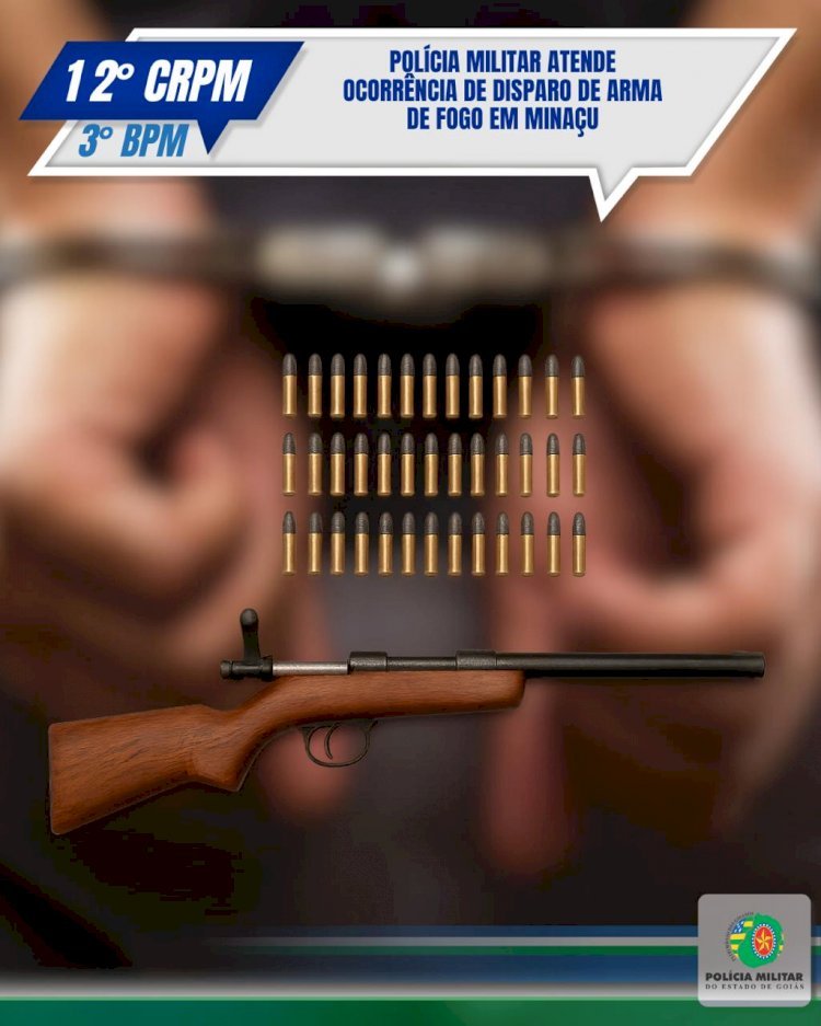 POLÍCIA MILITAR ATENDE OCORRÊNCIA DE DISPARO DE ARMA DE FOGO EM MINAÇU