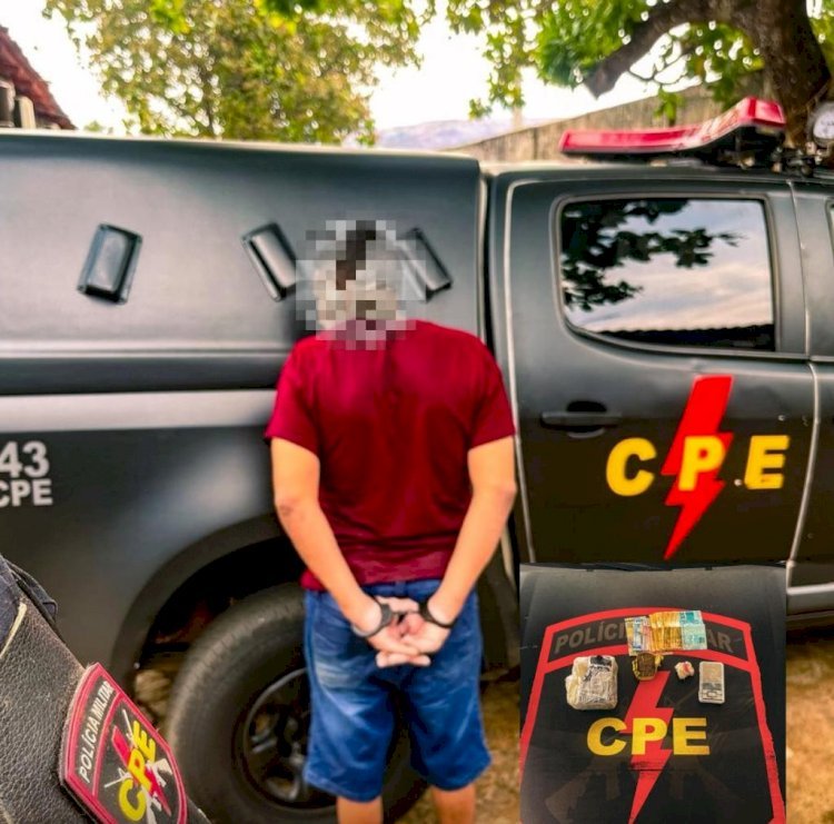 CPE REALIZA A PRISÃO DE INDIVÍDUO POR TRÁFICO DE DROGAS EM MINAÇU 